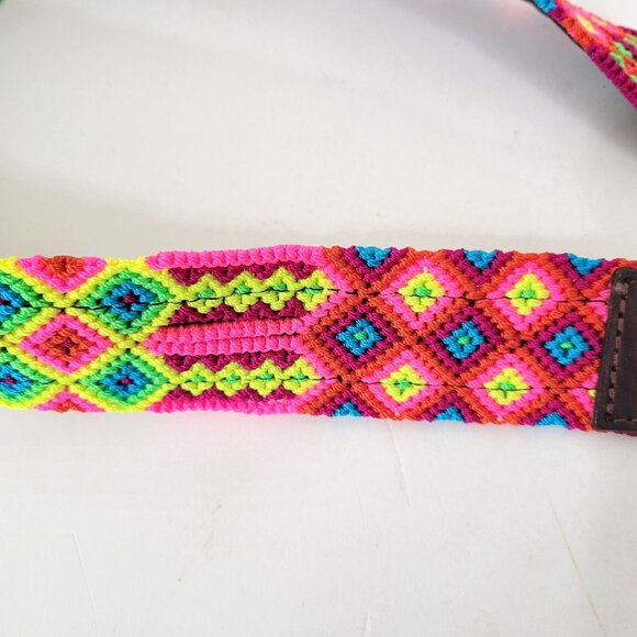 Eclectic Array Handwoven Multicolor Belt With Leather Accents - Picture 5 of 6